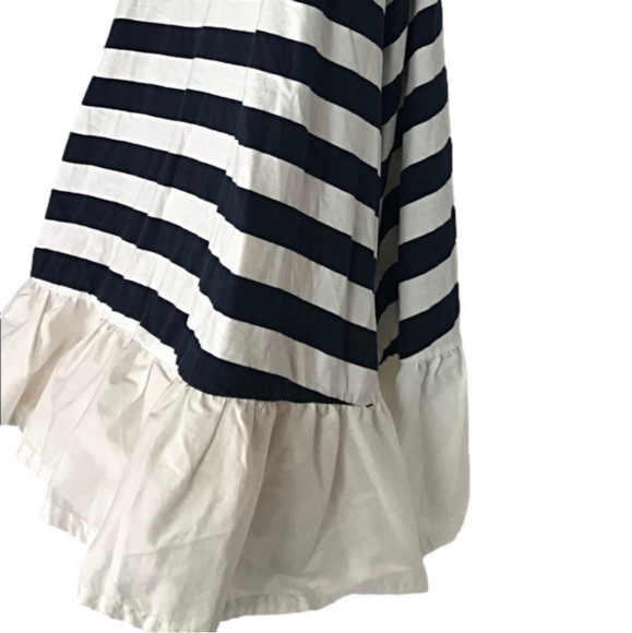 KR DABA - Black & White Striped Frilled Bottom Top - Picture 5 of 6